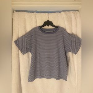 Rachel Roy striped short sleeved shirt